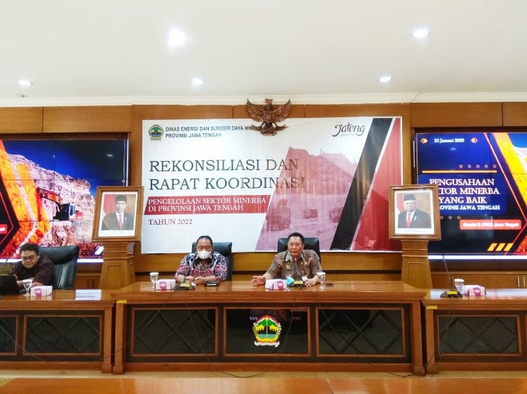 Rekonsiliasi dan Rapat Koordinasi Pengelolaan Sektor Minerba di Provinsi Jawa Tengah